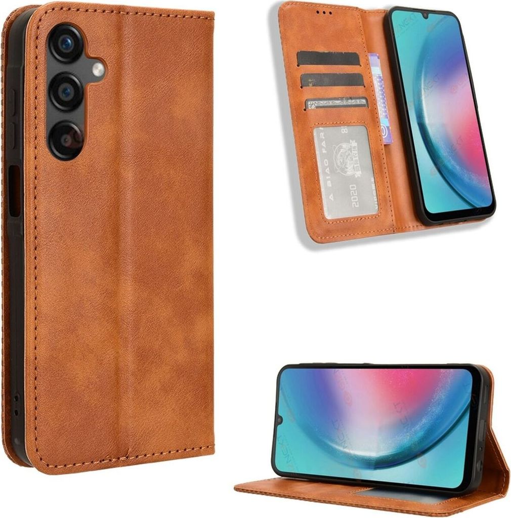 Mobigear Sensation Samsung Galaxy M55 Hülle Klapphülle Geldbörse - Braun