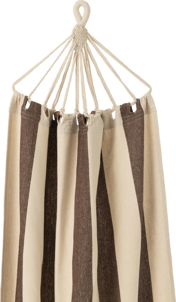 J-Line Hamac à Grandes Rayures Coton et Polyester Marron et Écru
