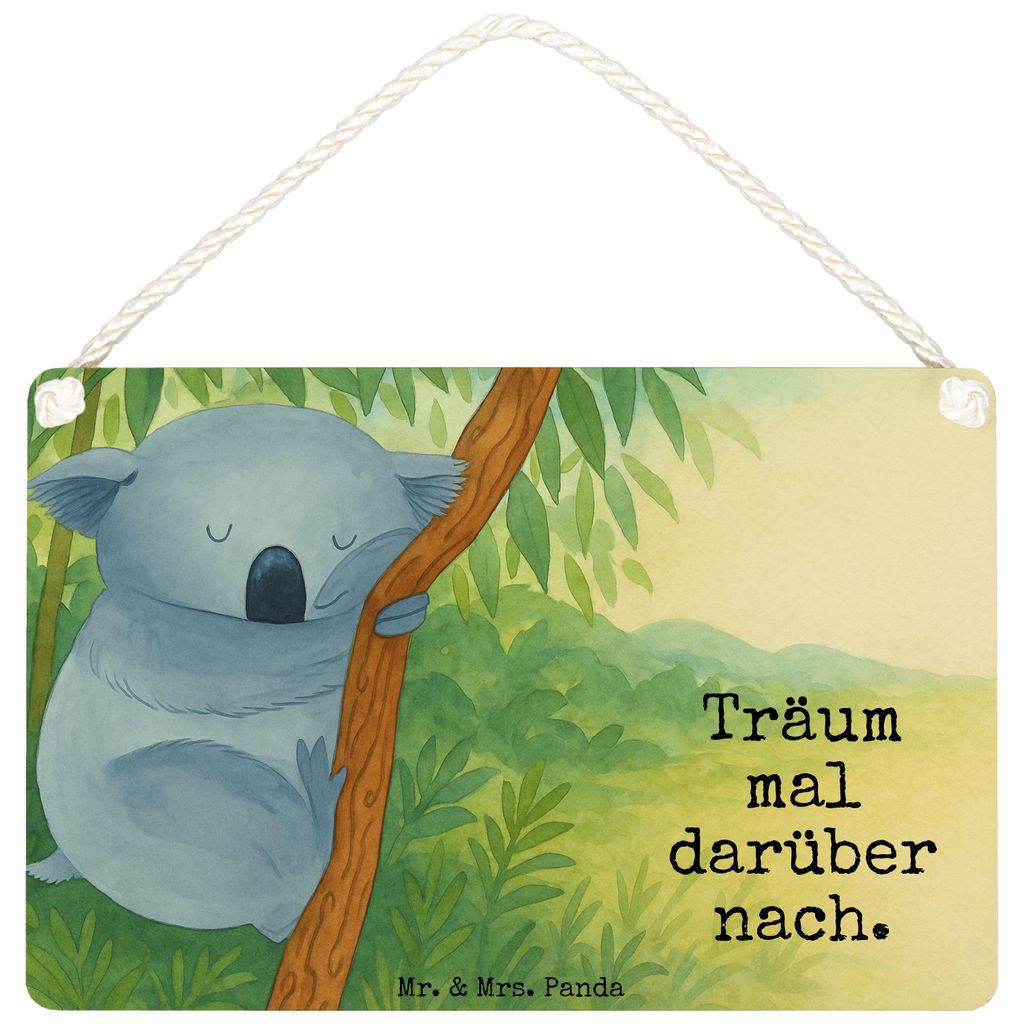 Mr. & Mrs. Panda holzbild Koalabär Design DIN A4 - Weiß - Geschenk, Türschild, Bär, Traumland, kleine aufmerksamkeit, Träumen, Schlafzimmer, H...