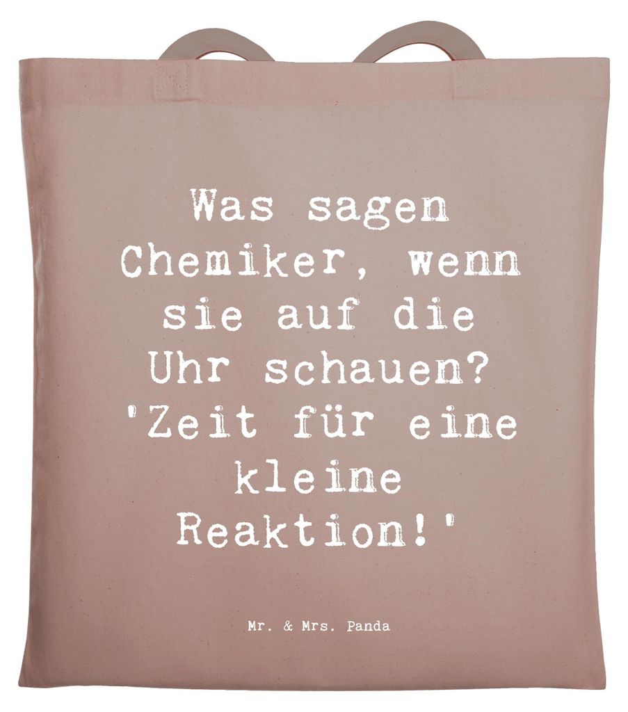 Mr. & Mrs. Panda Uni Tasche Spruch Chemiker Reaktion - Braun Pastell - Geschenk, Elemente, canvas, Jutebeutel, Beutel, Weihnachten, Einkaufstasche,...