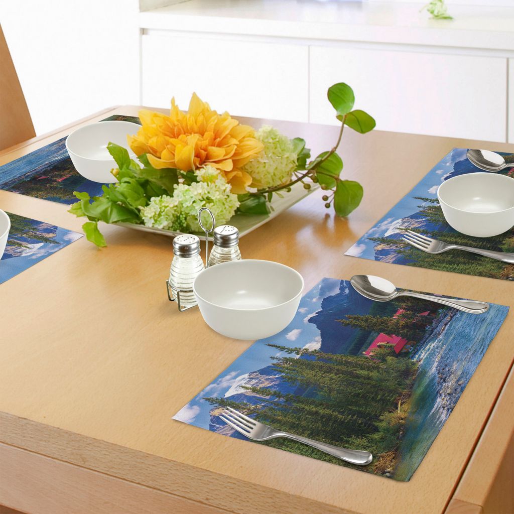 ABAKUHAUS Natur Platzmatten, Pipestone River Rushes Vergangenheit Log Lake Louise Village Banff Nationalpark, Tiscjdeco aus Farbfesten Stoff für d...