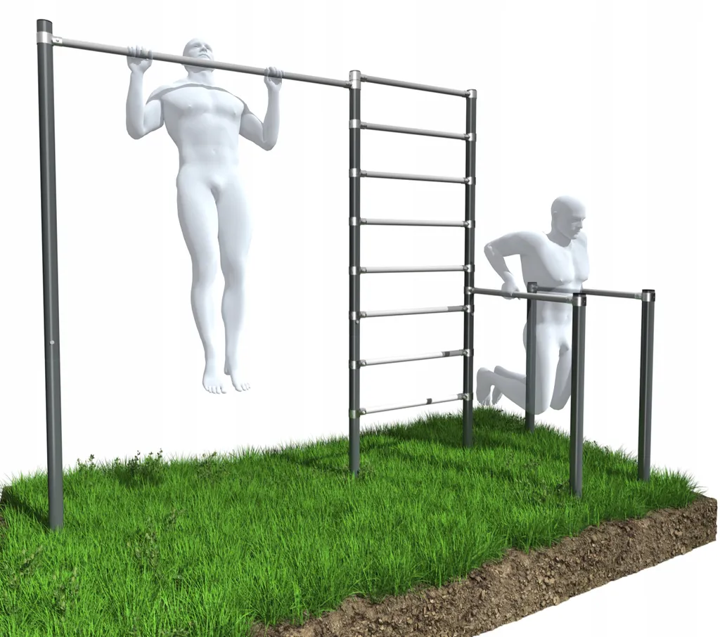 Station musculation robuste avec barre de traction et poignées dips - 3