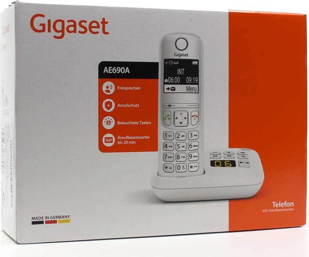 Gigaset AE690A blanc : téléphone DECT répondeur avec autonomie longue durée