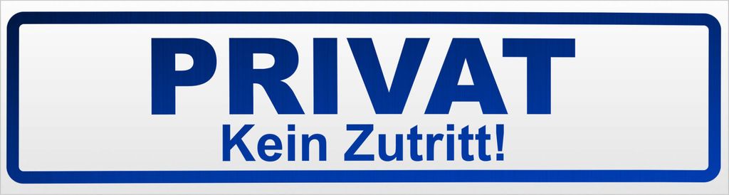 Kiwistar PRIVAT Kein Zutritt Magnetschild Schild magnetisch - 60cm Blau - reflektierend - Magnetfolie für Auto PKW Kfz