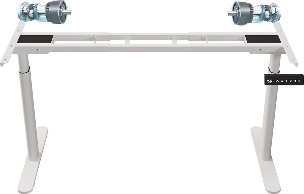 HilodeskNew 150cm Schreibtisch Höhenverstellbar Elektrisch Tischgestell mit 2 Motoren, geeignet für die meisten Tischplatte, Weiß