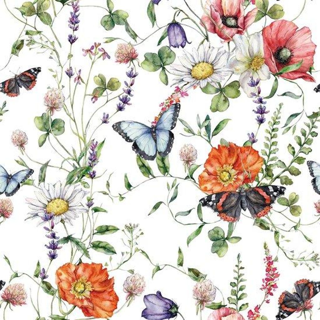 Unyqoos selbstklebende Blumentapete mit bunten Schmetterlingen für Kinderzimmer und Wohnzimmer