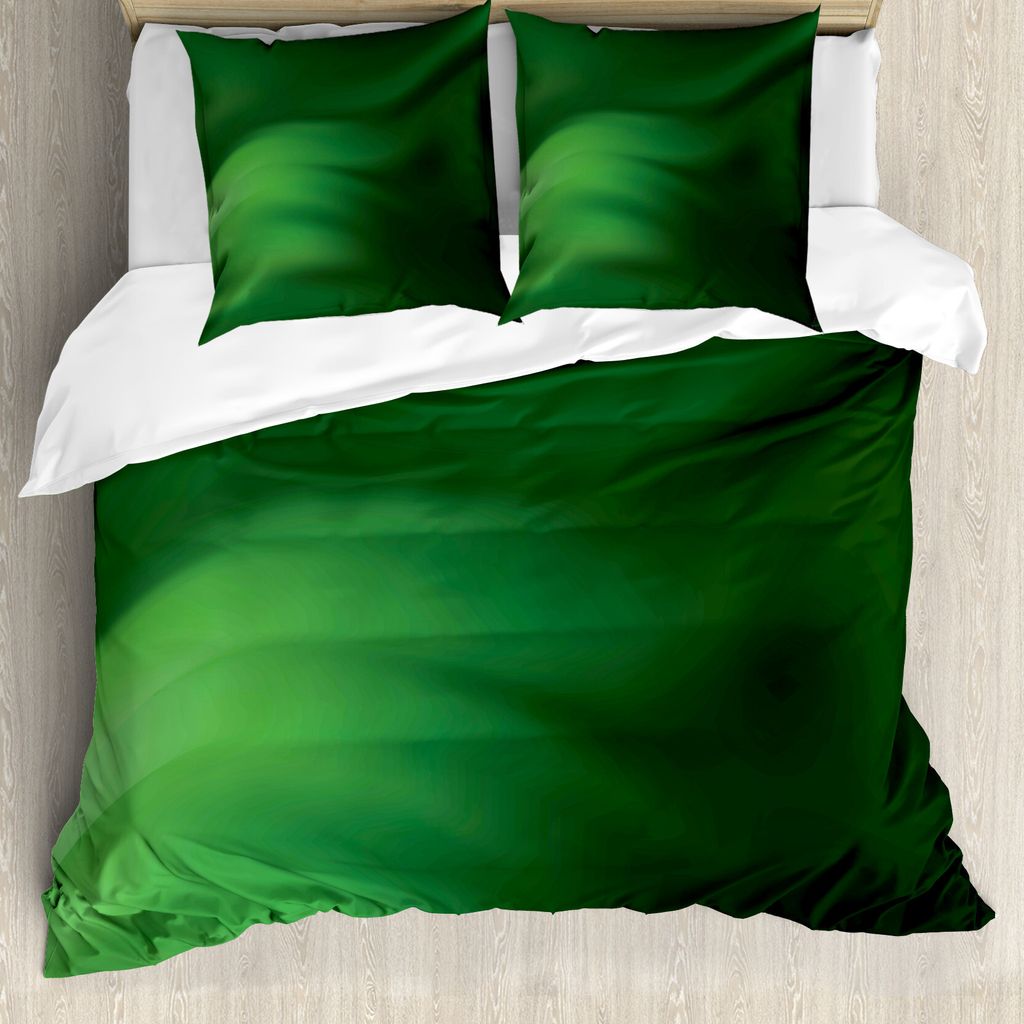 ABAKUHAUS Waldgrün Bettbezug, Grüne Ombre Effect, Milbensicher Allergiker geeignet mit Kissenbezügen, 155 cm x 220 cm - 80 x 80 cm, Forest Green...