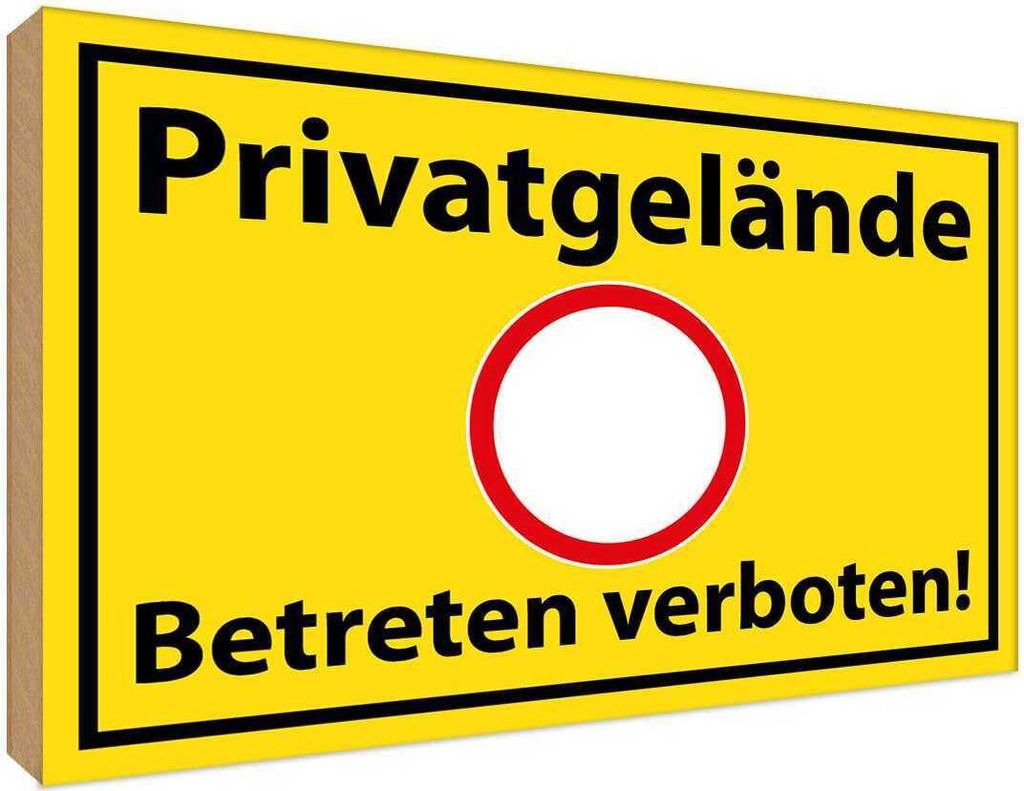 vianmo Holzschild 30x40 cm Privatgelände Betreten Verboten Warnschild Hinweisschild