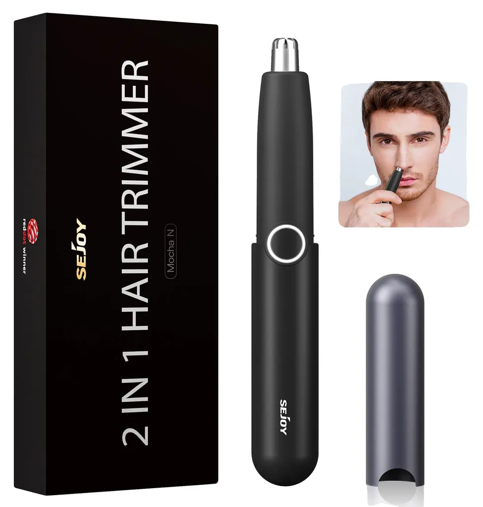 Tondeuse poils nez rechargeable pour voyage - Kit de toilette USB noir