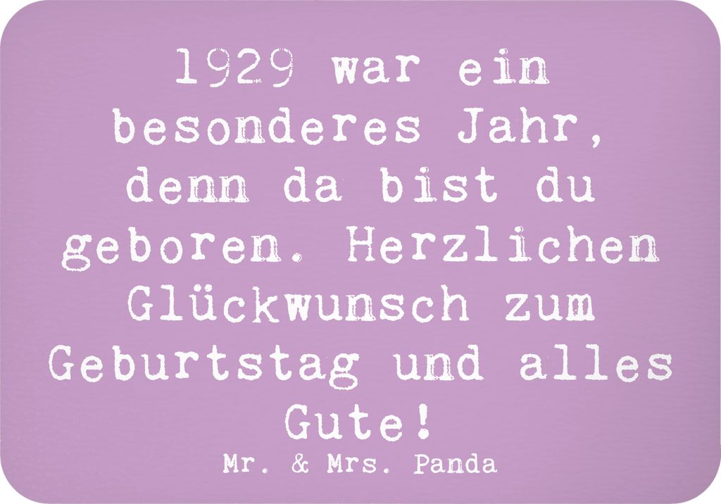 Mr. & Mrs. Panda magnet Spruch 1929 Geburtstag - Lavendeltraum - Geschenk, Pinnwandmagnet, Erinnerungen, Geburtstagsgeschenk, Happy Birthday, 90., ...