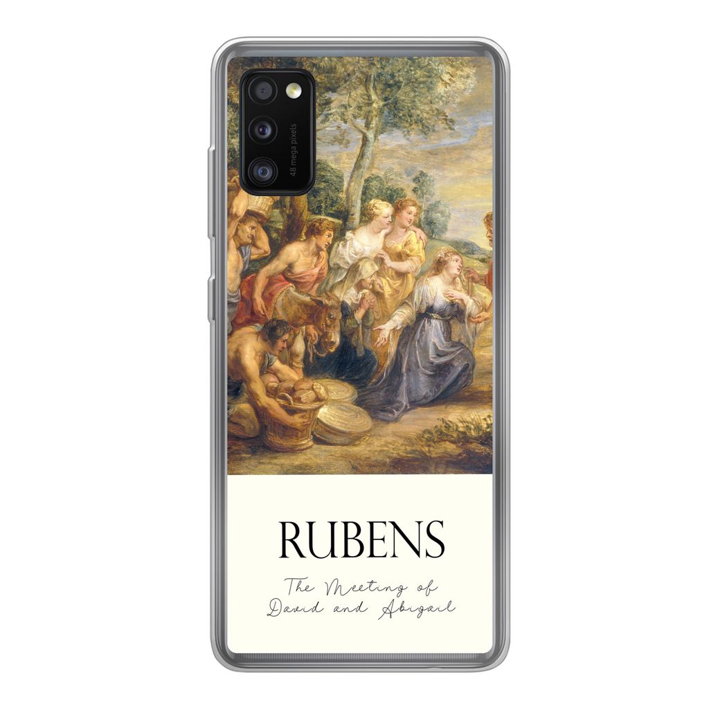 MuchoWow Handyhülle Schutzhülle Hülle für Samsung Galaxy A41 Rubens - Kunst - Die Begegnung von David und Abigail Silikon Softcase Handy Hül...