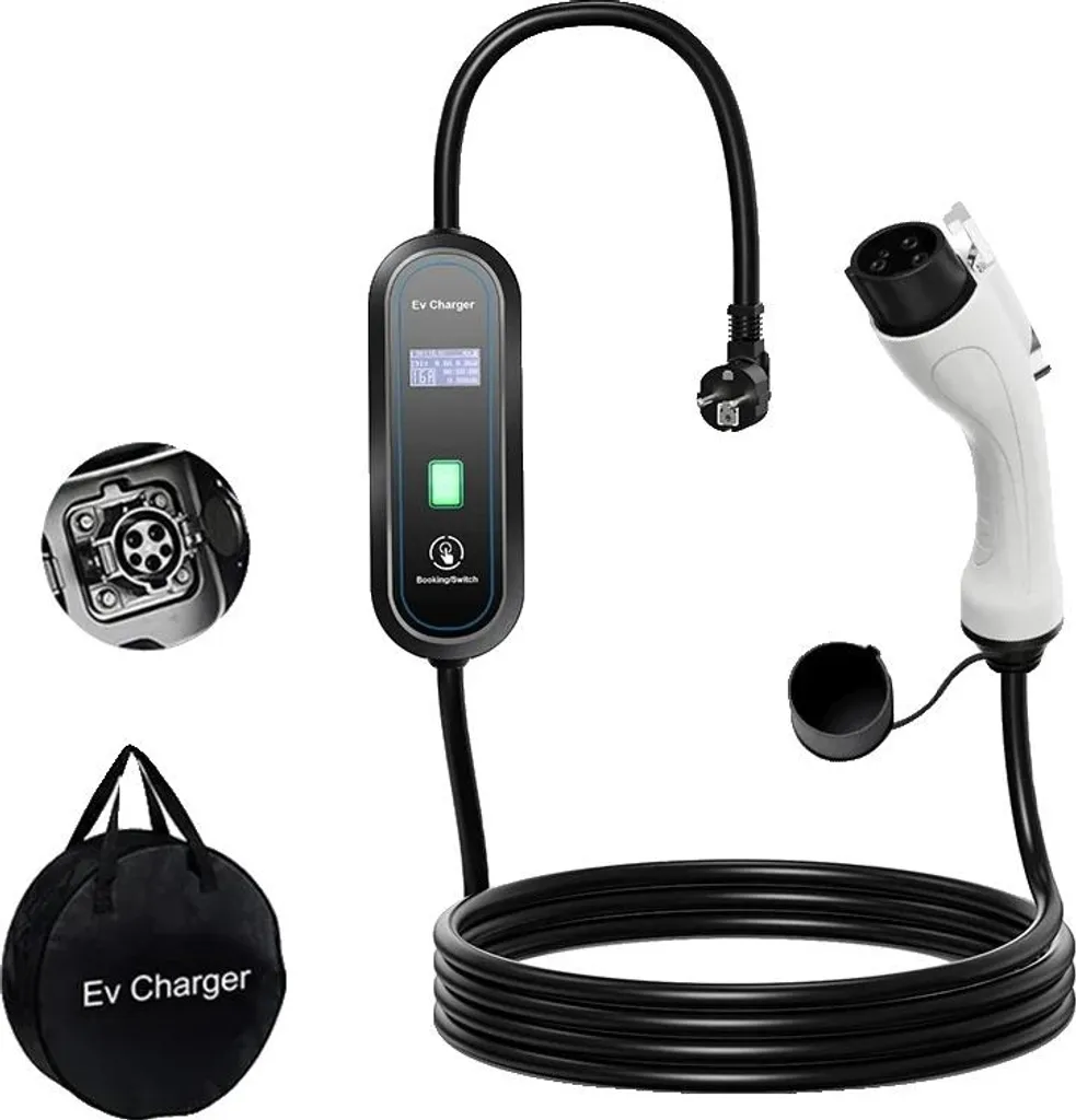 Chargeur voiture électrique Type 1 16A 3,5m pour recharge à domicile