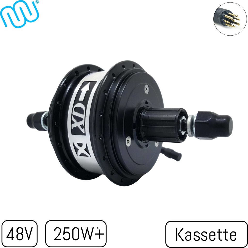 windmeile x Xiongda | 2-Gang Nabenmotor Dual Speed 48V 250W+ Heckmotor Hinterrad Motor Hinten, Kassette