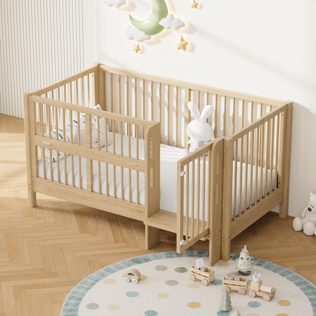 MODFU Babybett Gitterbett 70×140 Beistellbett mit Produktbild 