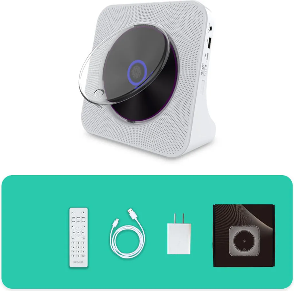 Lecteur CD Audio Bluetooth et Radio FM Rechargeable avec Télécommande