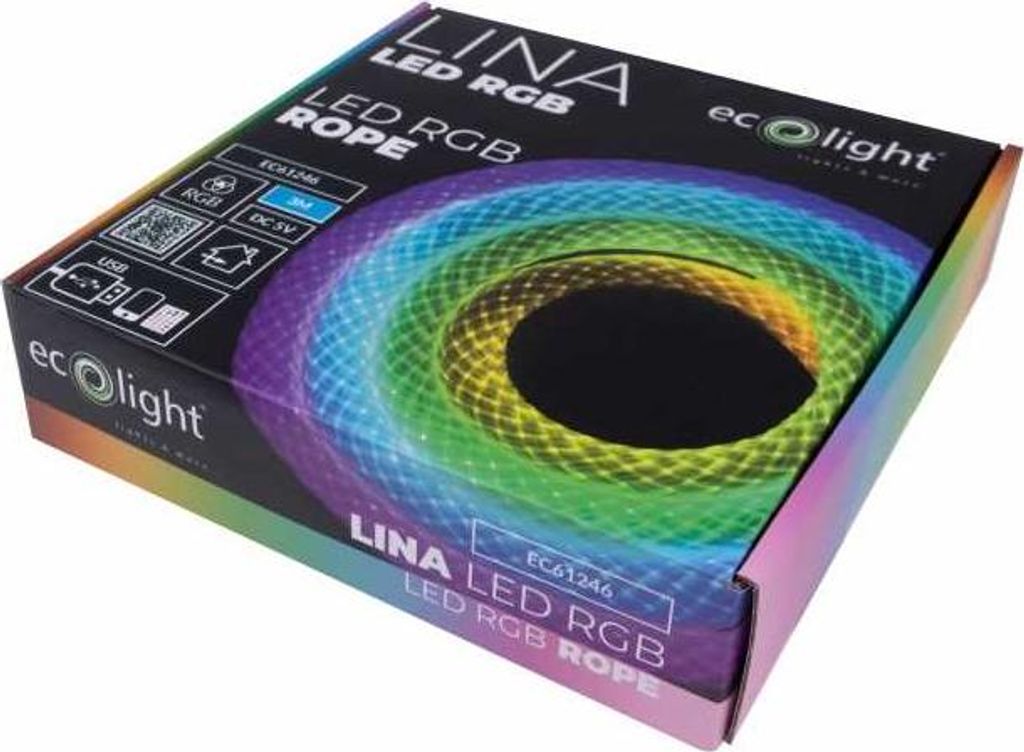 LED-KORDEL NEON RGB 3 m 5 V 5 W USB REGULIERUNG FERNBEDIENUNG HALTERUNGEN IM SET ENTHALTEN