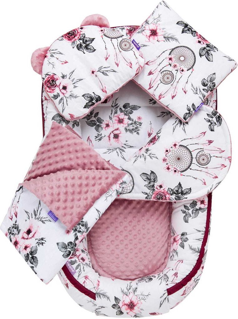 JUKKI® Baby Nestchen 5tlg MINKY SET für Neugeborene [Summer Produktbild 1