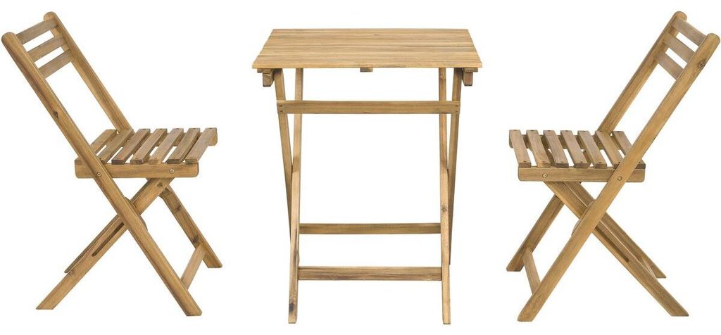 Gartentisch und -stühle "Aldo" aus Holz - 2 Sitzplätze - Braun