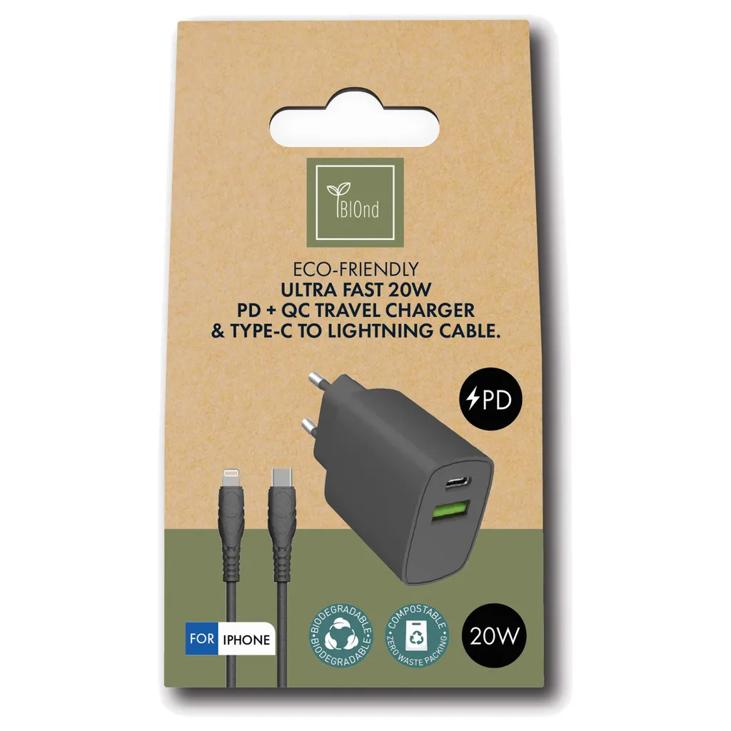 Kit Chargeur Secteur USB-C 20W et Câble Rapide pour iPhone et iPad