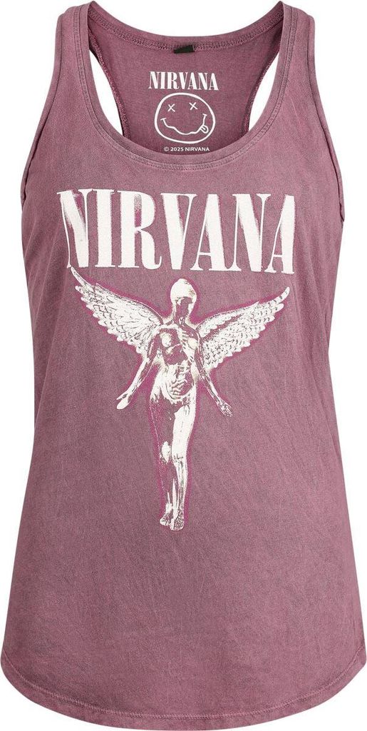 Nirvana Top Damen In Utero lila Band-Merch, Bands 100% Baumwolle S