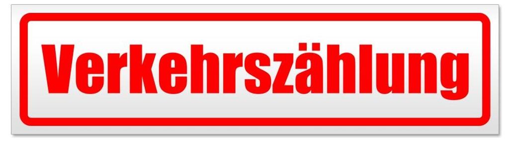 Kiwistar - Autoaufkleber - Rot - 60 x 16 cm - Verkehrszählung - Hinweis Aufkleber Sticker für Auto, Kfz, Fahrrad, PKW, LKW