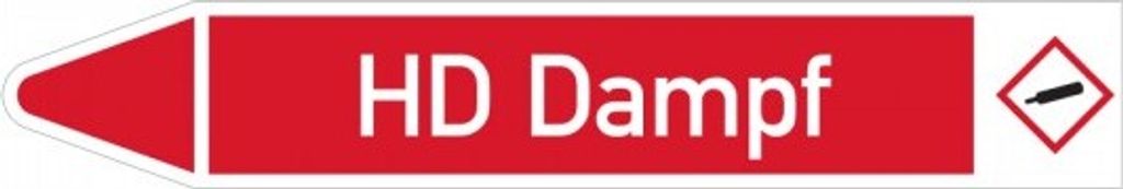 Dreifke Aufkleber I RKZ-Etikett HD Dampf, links, DIN, rot/weiß, für Ø 60-90m...