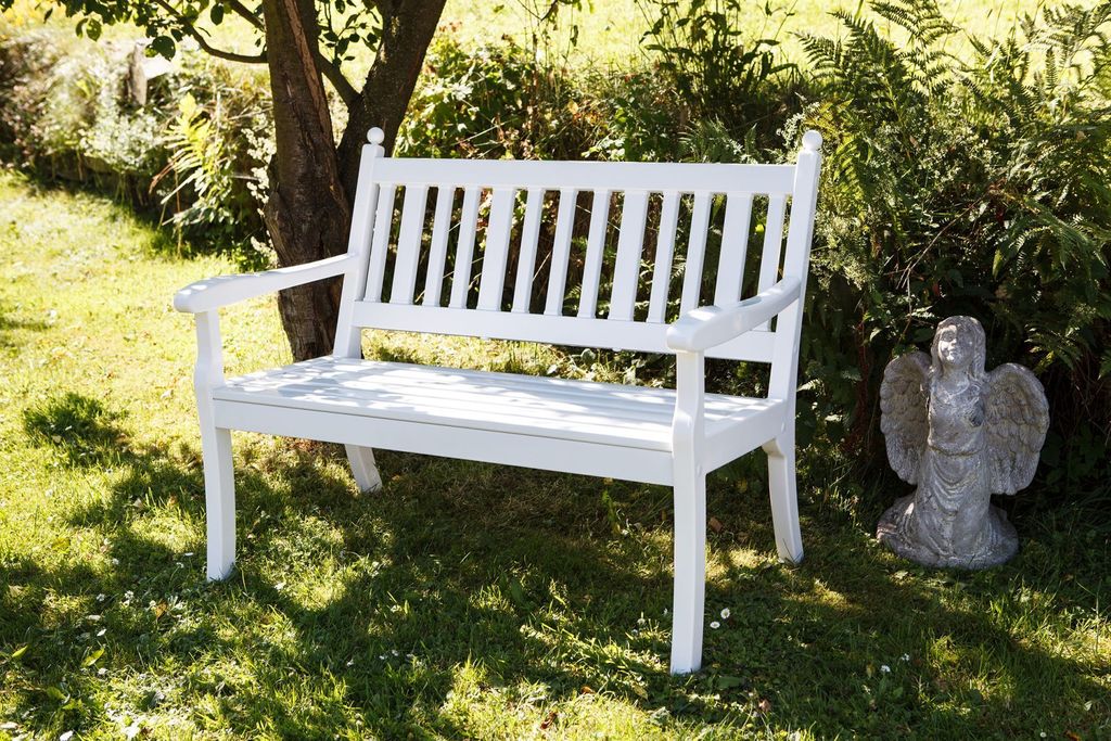 Bank Hohenzollern, 115 cm, weiß Kunststoff weiß, 2-sitzig Produktbild 4