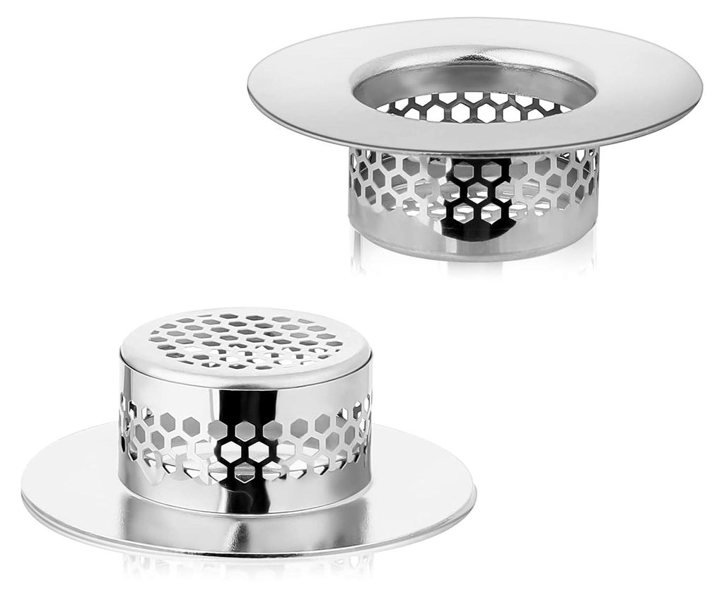 2 Stück Abflusssieb Edelstahl, Abflusssieb Waschbecken, Waschbecken Sieb, Sieb Abfluss, Abflussieb Dusche Abfluss-sieb für Wäscherei, Wischmopp,...