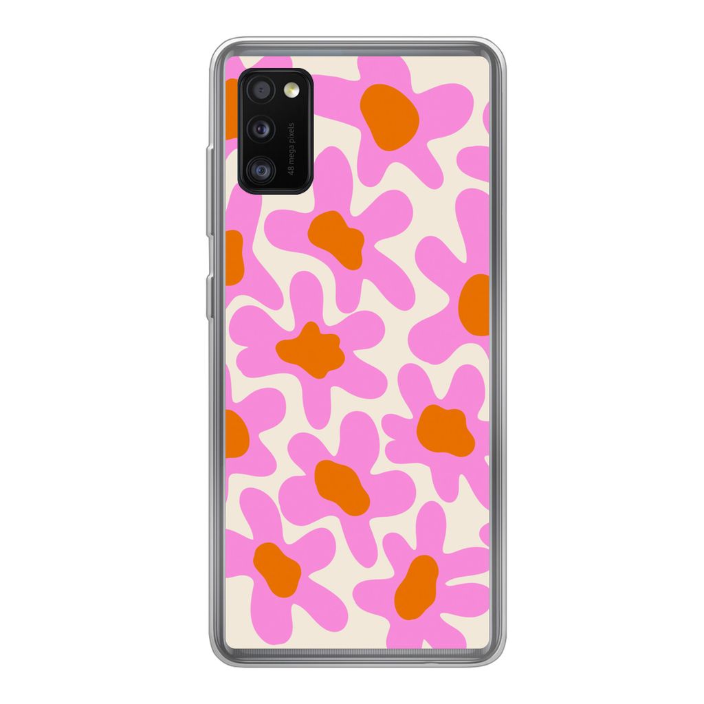 MuchoWow Handyhülle Schutzhülle Hülle für Samsung Galaxy A41 Blume - Rosa - Muster Silikon Softcase Handy Hülle - Mobiltelefon - Geburtstag ...