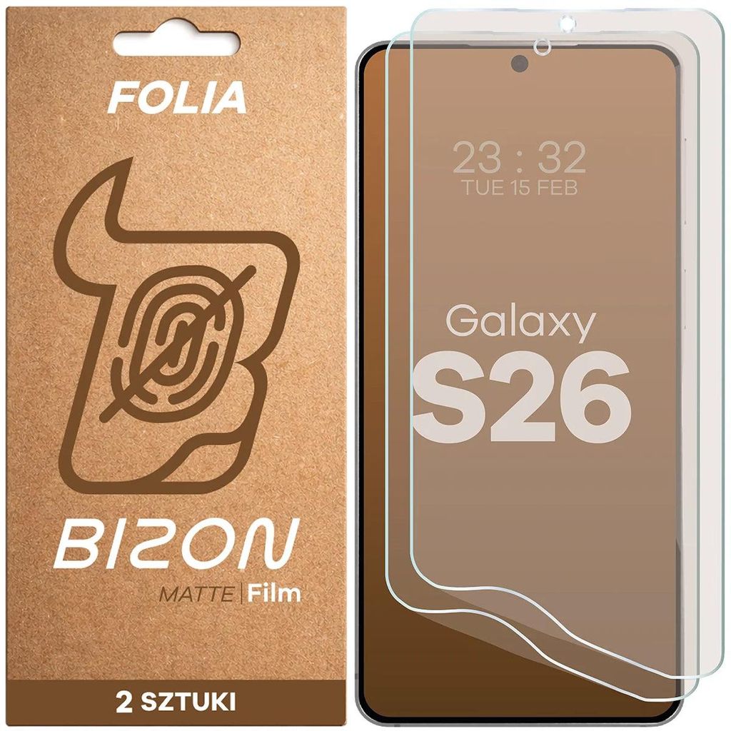 2x Matte Folie für Galaxy S26, Bizon Film Matte Duo