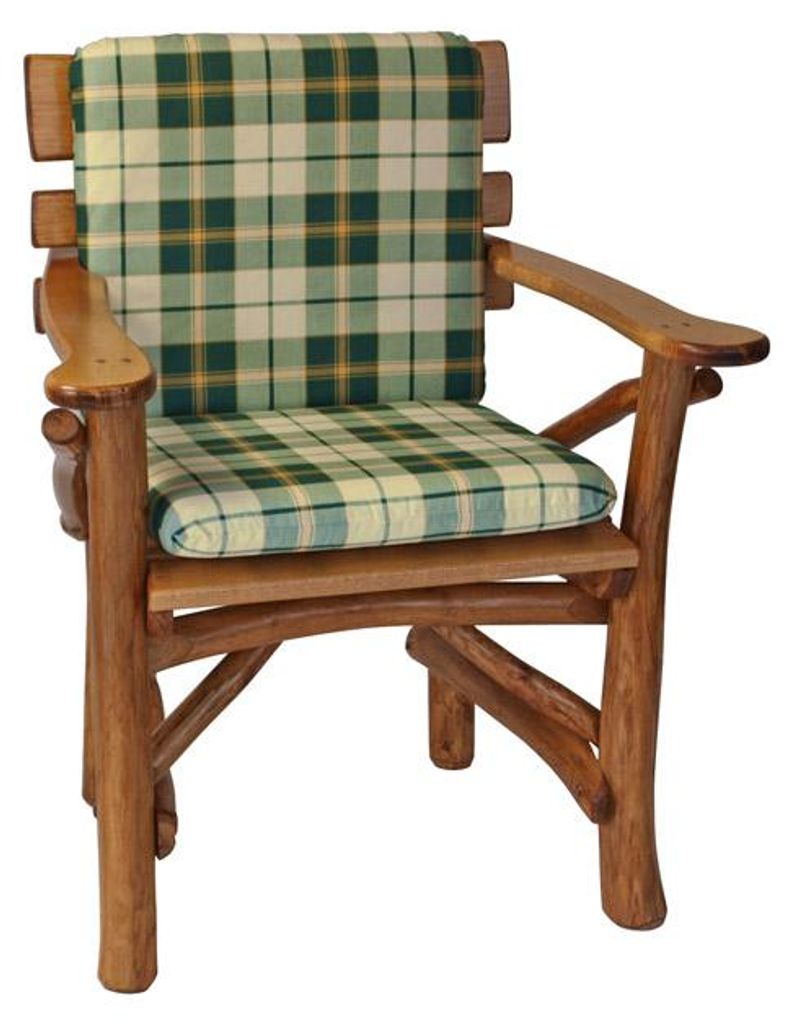 Auflage für Gartenstuhl aus Baumwolle und Polyester in Grün-Beige kariert