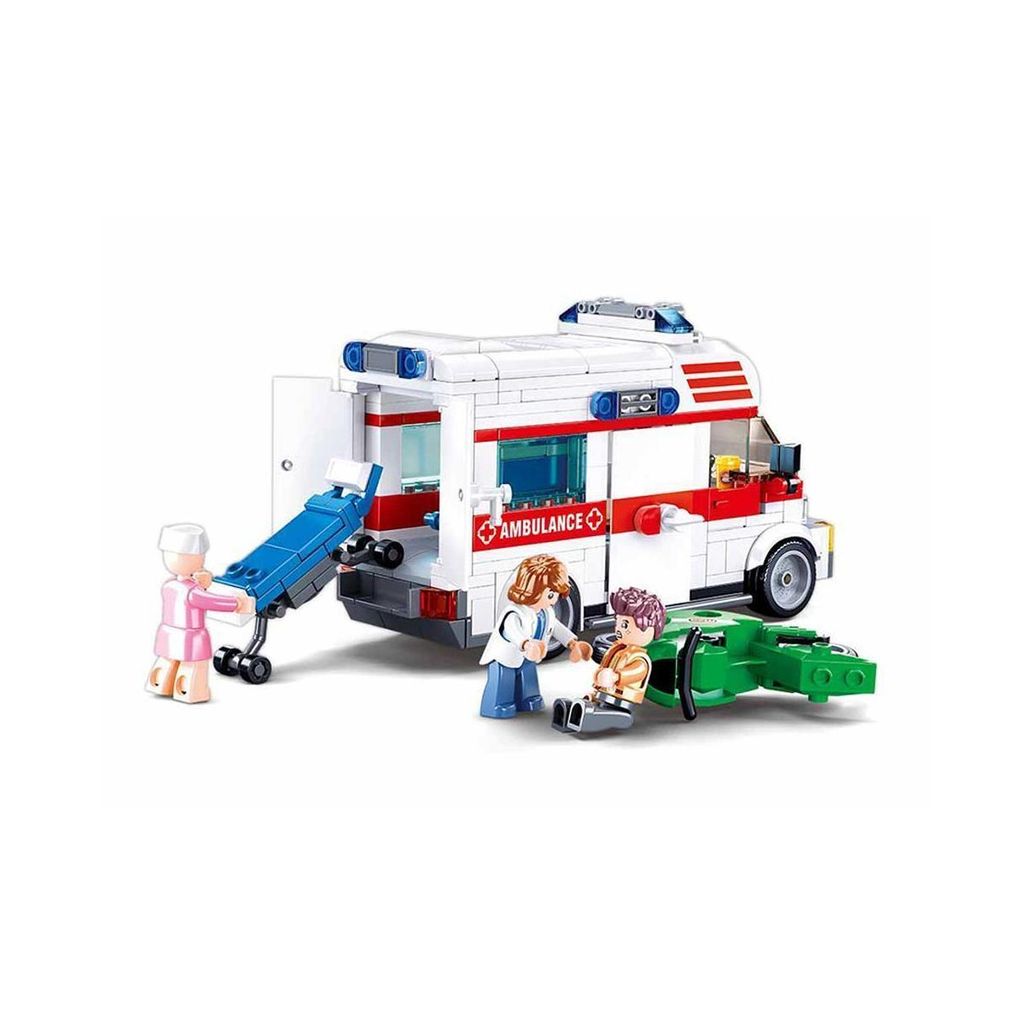 A toy ambulance set with figures.