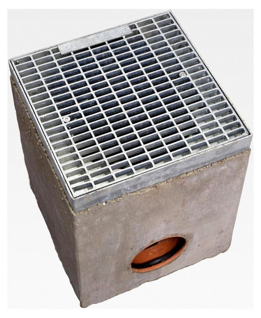 Hofsinkkasten 300x300 B125 Pult mit verzinktem Gitter
