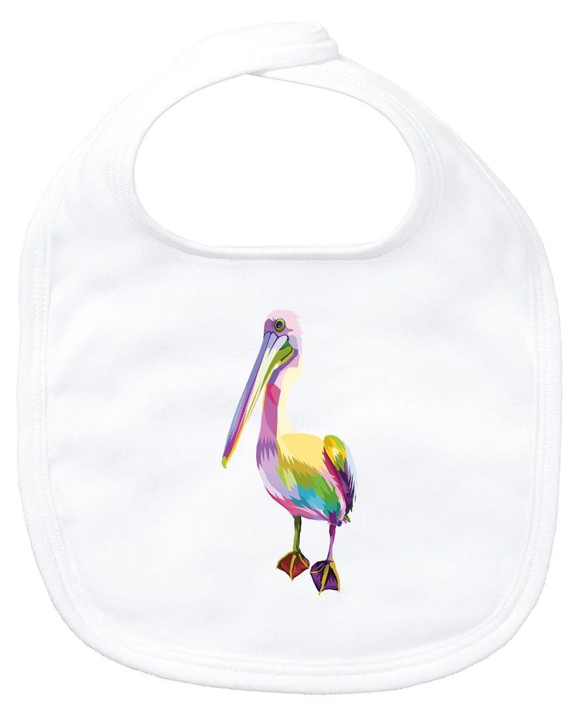 Huuraa Baby Lätzchen Pelikan Colorful White Klettverschluss Baumwolle Latz Geschenkidee