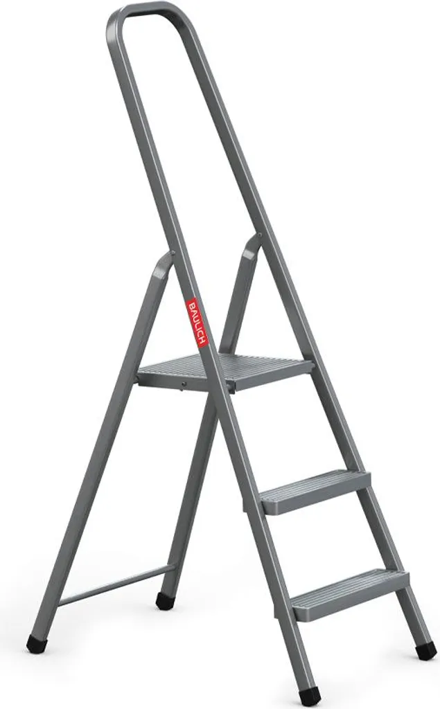 Échelle 3 marches pliable grise Baulich : gagnez de la place en sécurité
