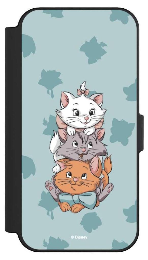 NIVOCASE Klapphülle für Apple iPhone 16 Handyhülle aus Kunst Leder NIVOflip schwarz Aristocats Disney Katze