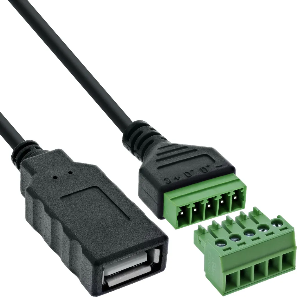 InLine® Adattatore USB-A Femmina a Morsettiera 5-Pin con Cavo 20cm