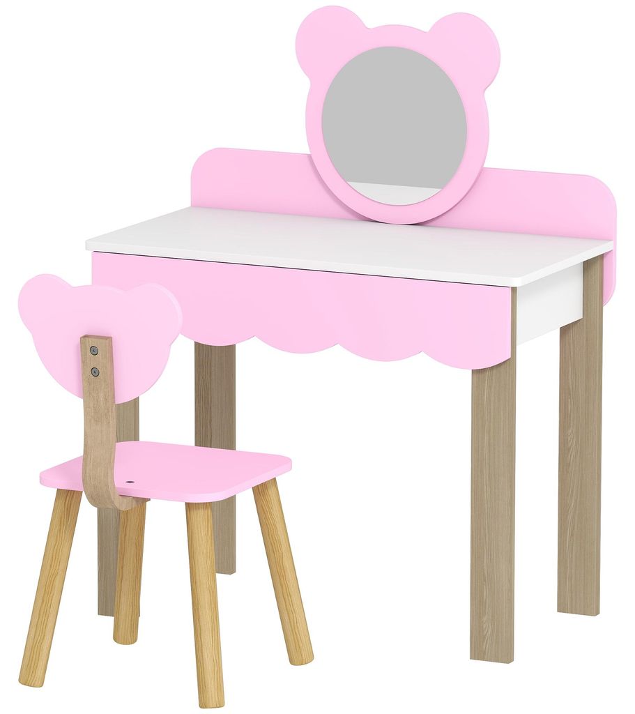 Ensemble de coiffeuse pour enfants AIYAPLAY avec tabouret Image du produit 