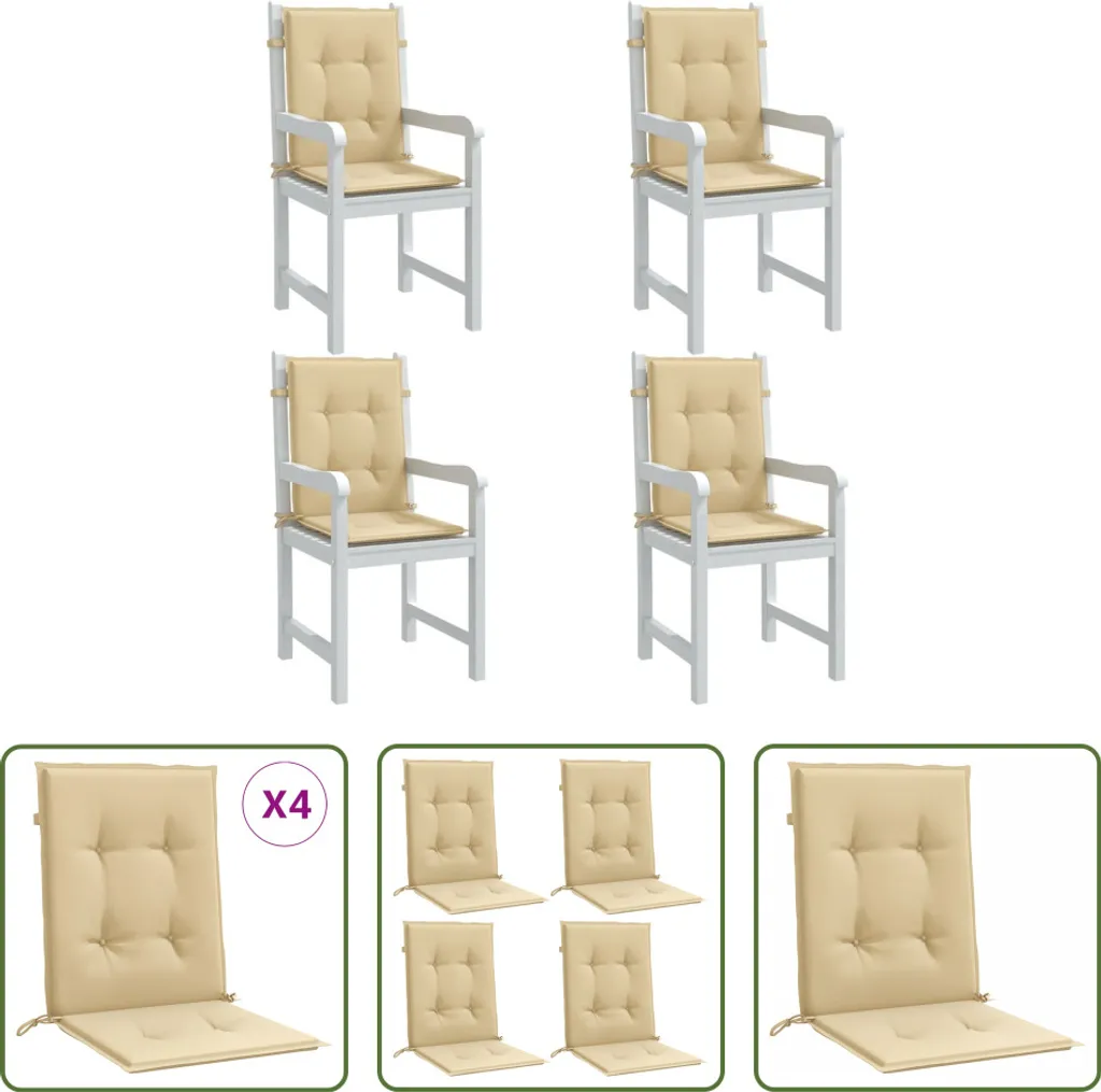 Trasforma il tuo Patio con 4 Cuscini Melange Beige 100x50x4 The Living Store - 1