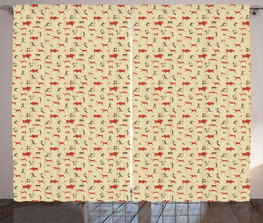 ABAKUHAUS Tenda Rustica Caccia Selvaggia 280x175cm Beige Arancio