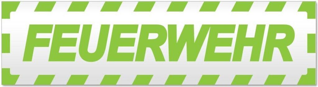Kiwistar Feuerwehr Motiv 3 gestreift Magnetschild Schild magnetisch - 20cm Lindgrün - Magnetfolie für Auto PKW Kfz