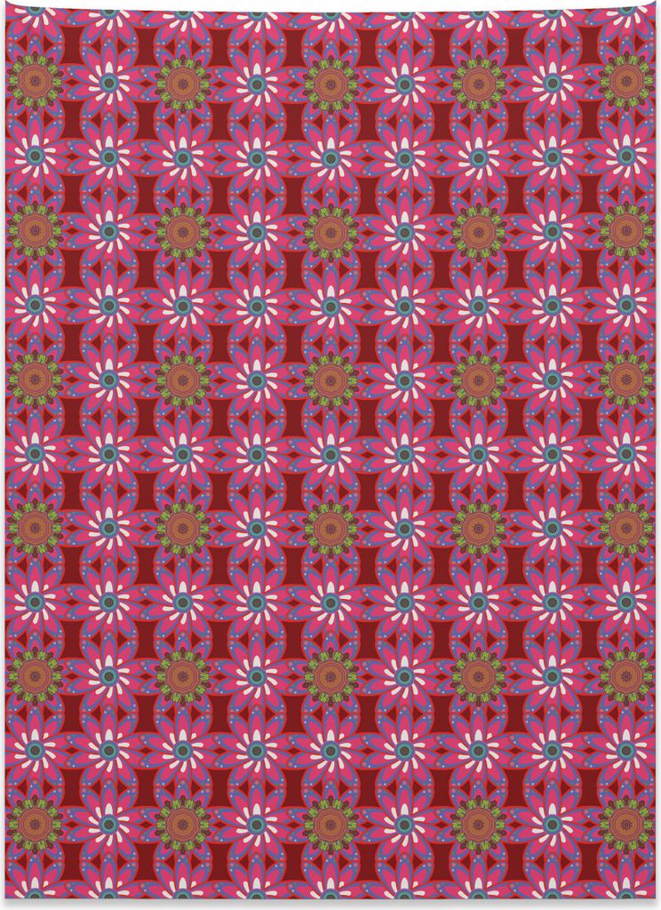 Abakuhaus Ethnisch Wandteppich, Persian Ditsy Motley Blumen aus Weiches Mikrofaser Stoff Kein Verblassen Klare Farben Waschbar, 110 x 150 cm, Mehrf...