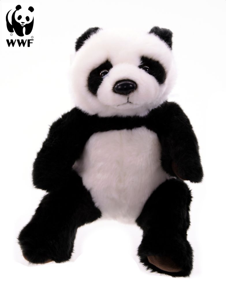WWF Panda 25 cm Plüschtier Pandabär Bär Schwarz Weiß Kuscheltier Stofftier 