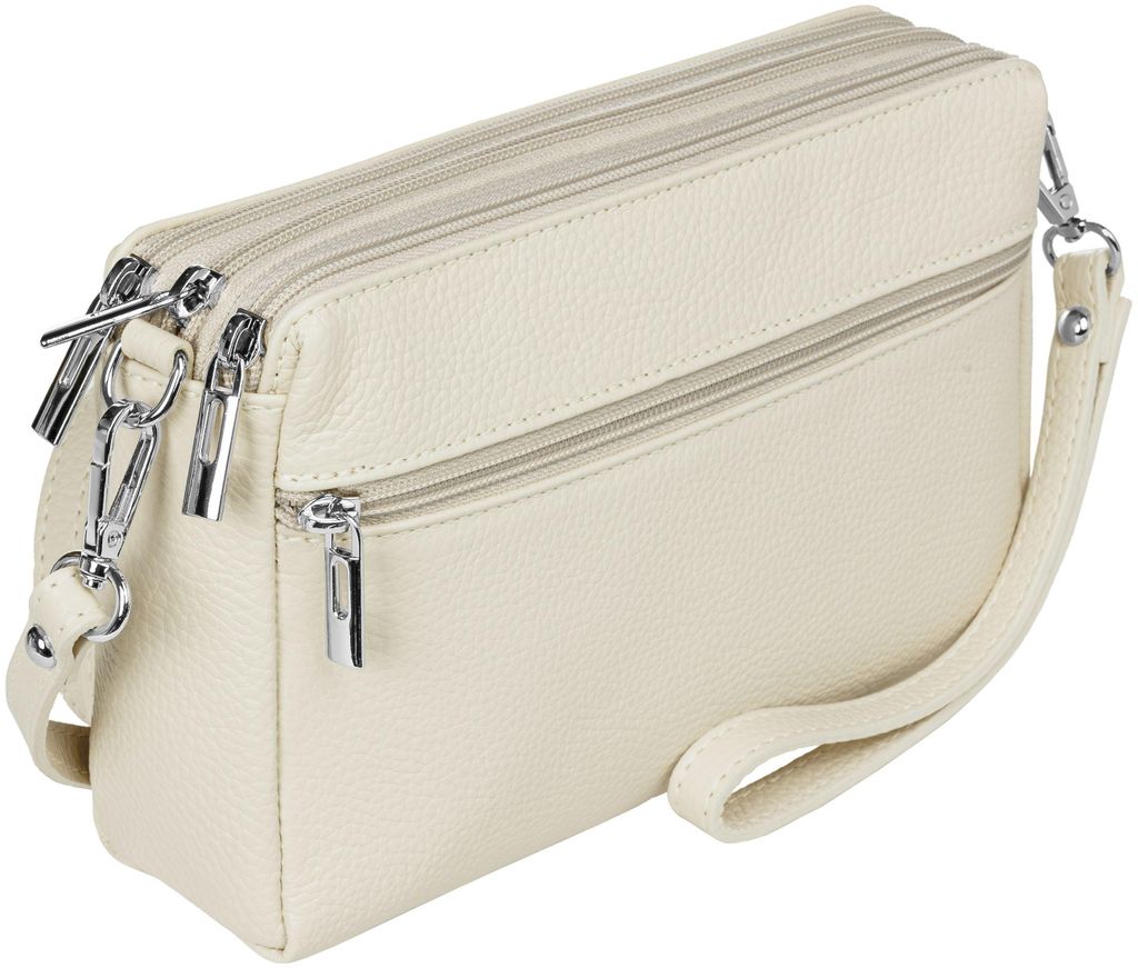 Caspar kleine Leder Umhängetasche Crossbody Bag elegante Damen Tasche mit 3 Fächern - CLASSIC LINE - Modell No.815 - Italy