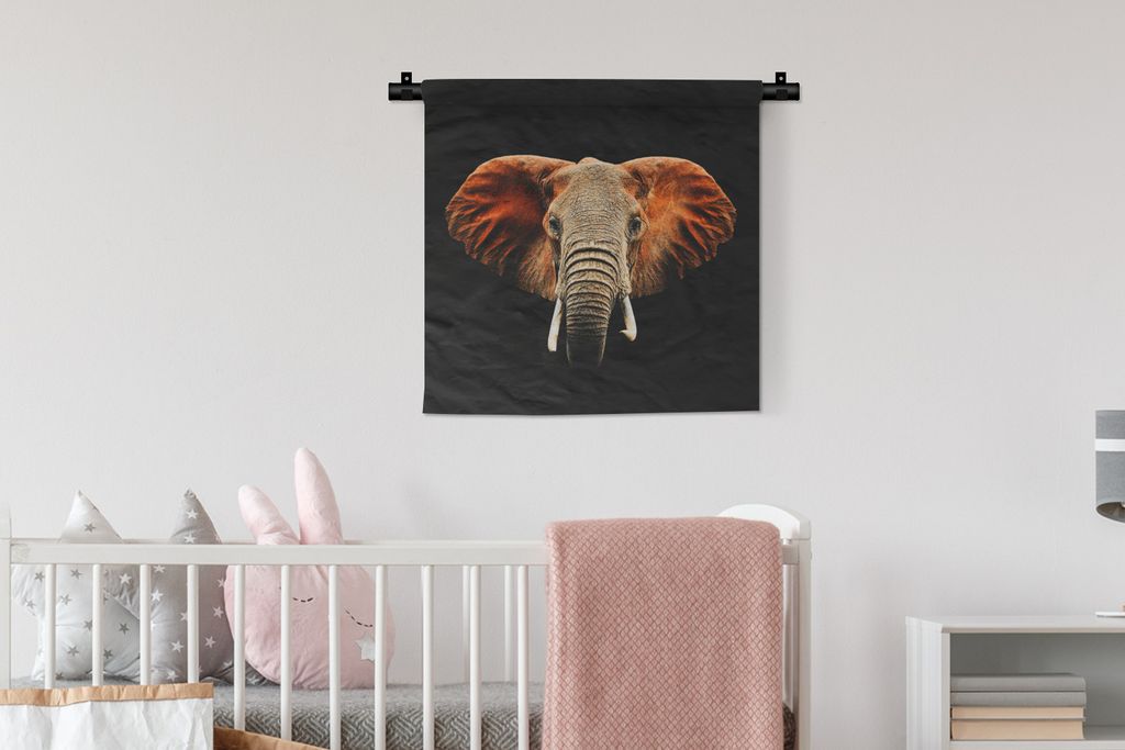 MuchoWow Wandteppich Wandbehang Elefant - Tiere - Farben 60x60 cm Tapisserie Dekoration Wandtuch - Dekorationen - Wand Decke