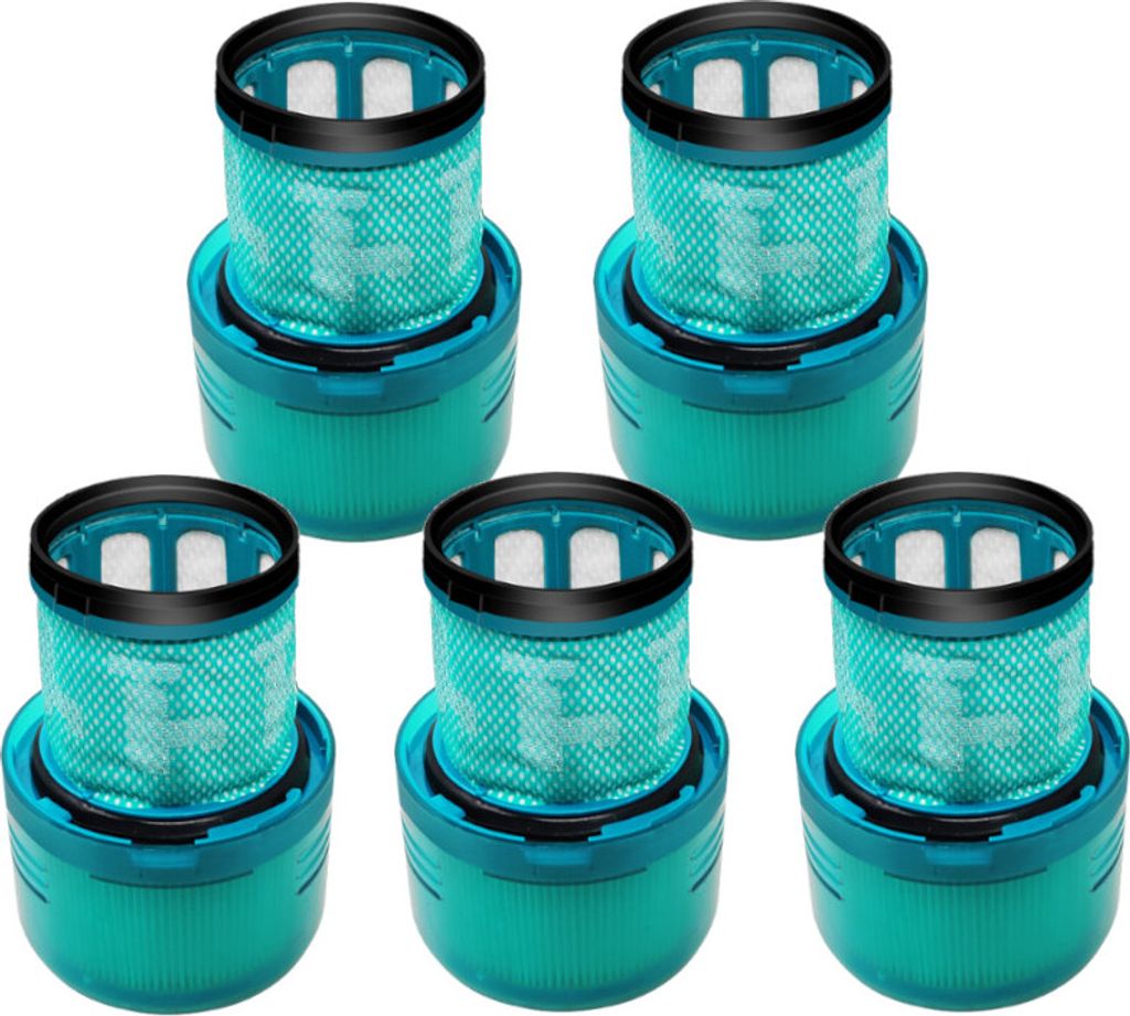 5x Trade-Shop Staubsaugerfiltereinheit HEPA-Filter Vormotorfilter waschbar Türkis kompatibel mit Dyson Cyclone V11 SV14 Staubsauger zum Austausch