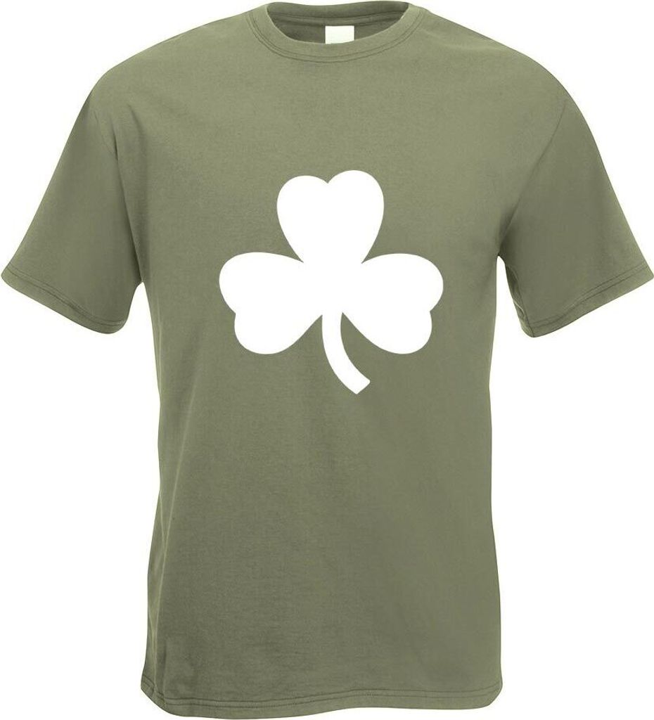 Kiwistar - T-Shirt - Olive - Kleeblatt Motiv2 Motiv Bedruckt Funshirt Design Print - mit Motiv Bedruckt - Funshirt Design - Sport - Freizeit - Herr...