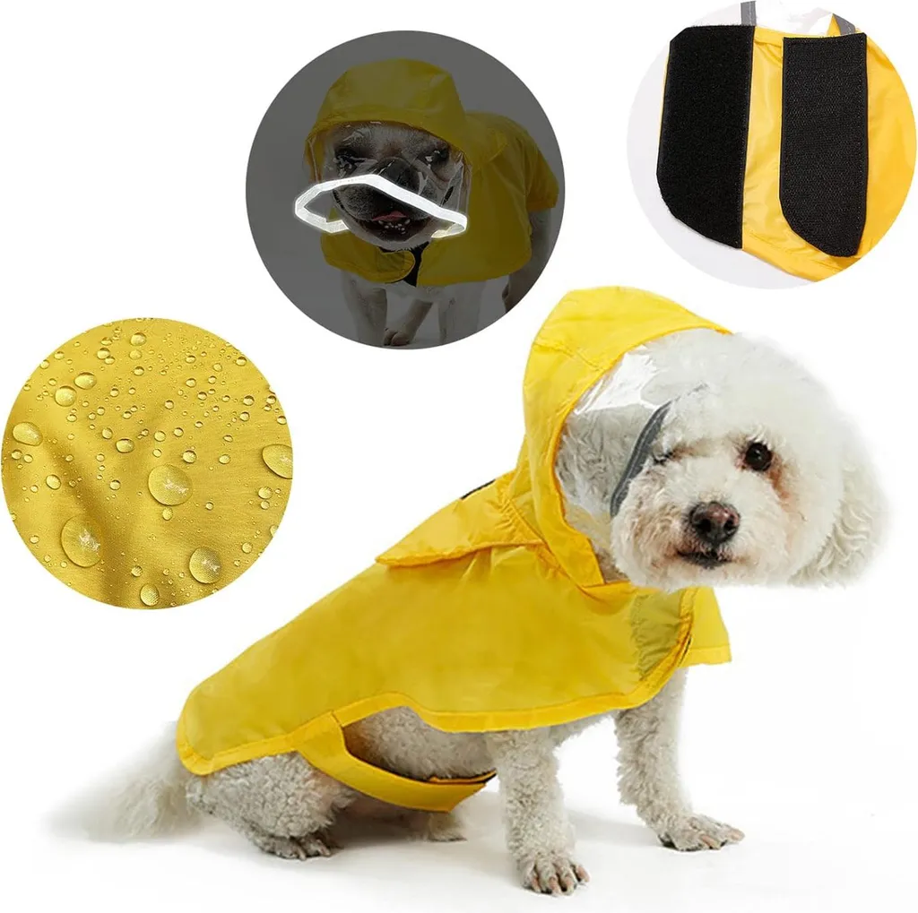 Impermeabile Giallo XXL per Cani | Mackintosh con Cappuccio