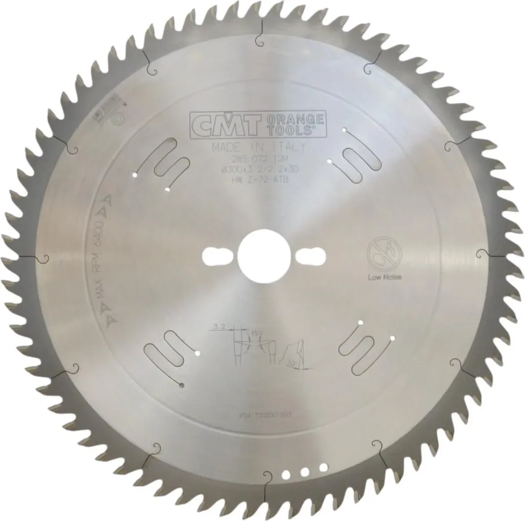 Lame de scie 300mm Z72 : fini sans éclats pour coupes transversales