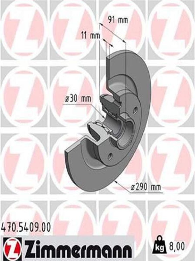2x ZIMMERMANN Bremsscheibe 470.5409.00 für RENAULT Talisman Produktbild 